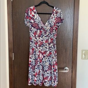 Floral Faux Wrap Dress